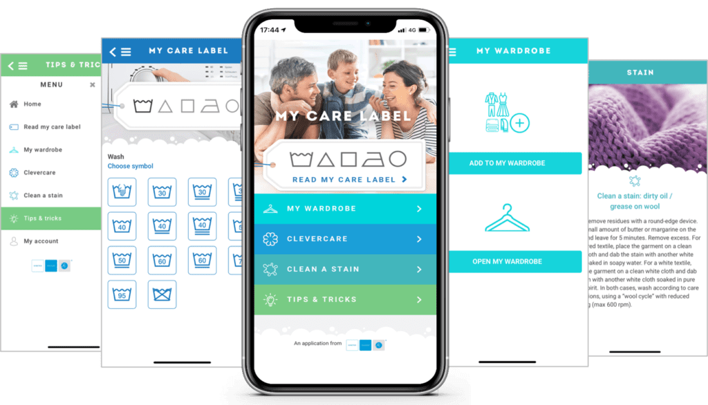 My Care Label app GINETEX