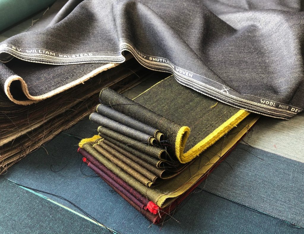 William Halstead : Wool/Mohair Denim - a new addition to the range of William Halstead modern classics for AW22/23, in response to the contemporary spirit of smart causal