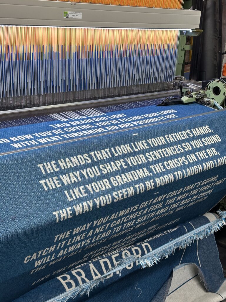 The Born in Bradford tapestry being loom woven at AW Hainsworth
